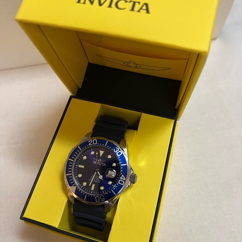 Invicta Navy and Silver Dive Watch